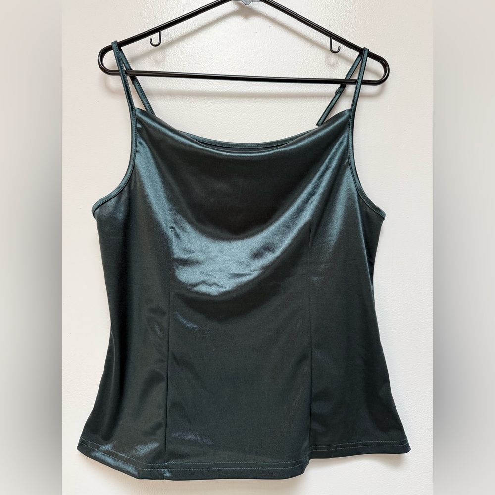 SHEIN Dark Green Satin Cowl Neck Camisole